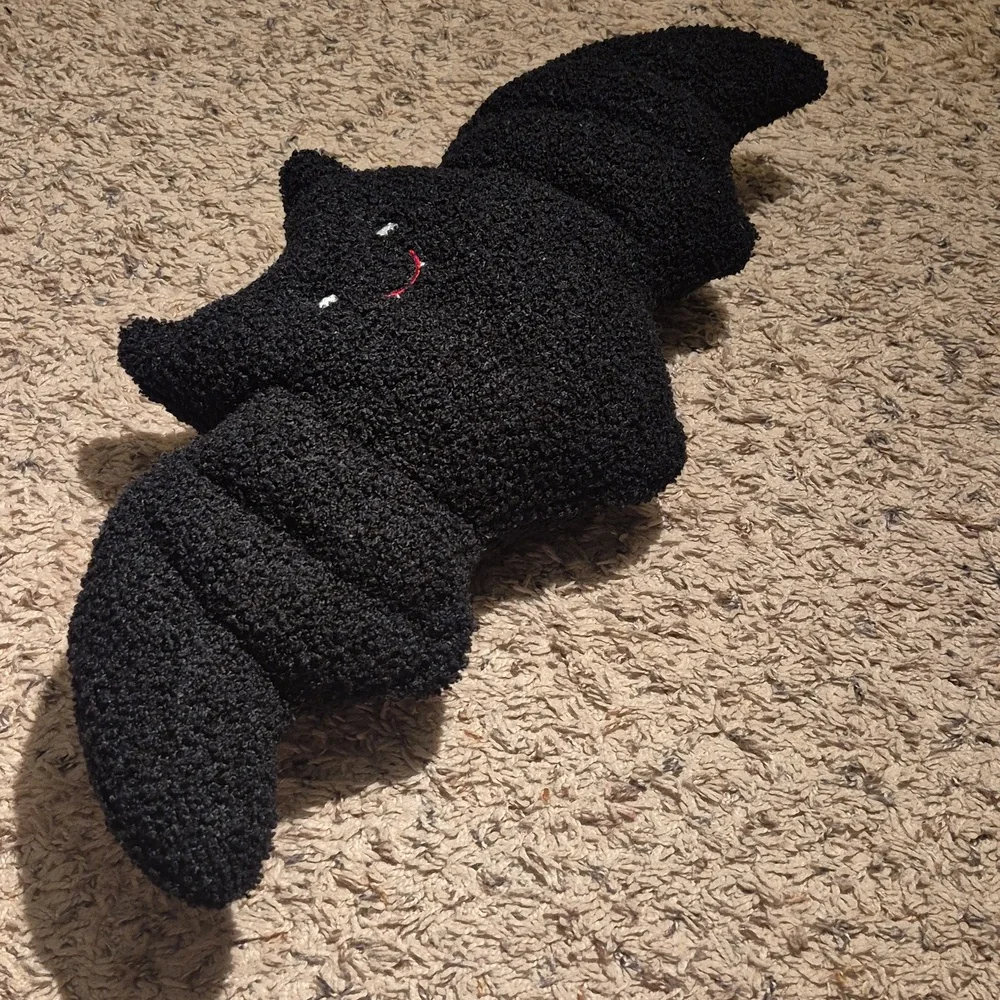 Cute Black Bat Accent Pillow - Picture 3 of 5
